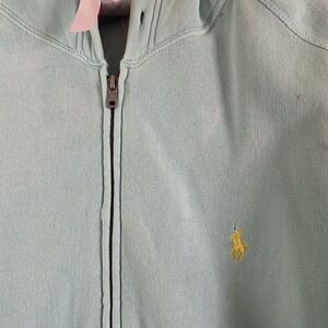 Ralph Lauren hoodie. Tiny stain and homemade thumb holes by daughter!